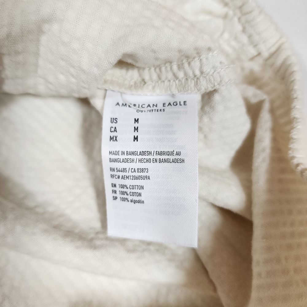 American Eagle Corduroy Womens M White Button Down Oversized Shirt - Picture 5 of 8